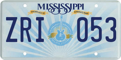 MS license plate ZRI053