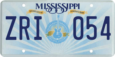 MS license plate ZRI054