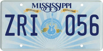 MS license plate ZRI056