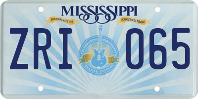 MS license plate ZRI065