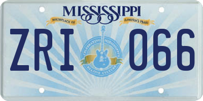 MS license plate ZRI066