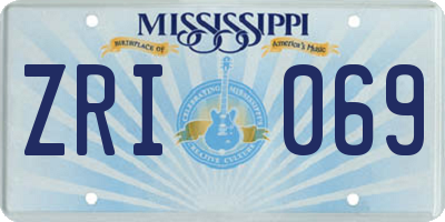 MS license plate ZRI069