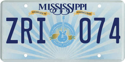 MS license plate ZRI074