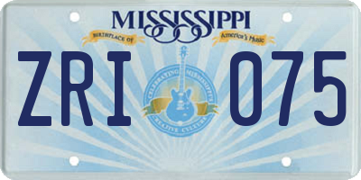 MS license plate ZRI075