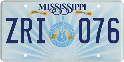 MS license plate ZRI076