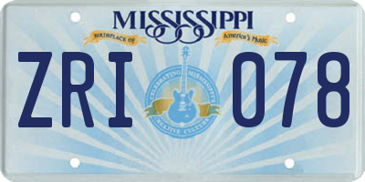 MS license plate ZRI078