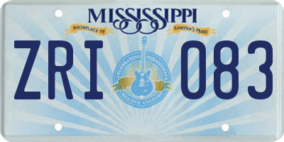MS license plate ZRI083
