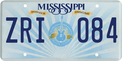 MS license plate ZRI084