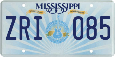 MS license plate ZRI085