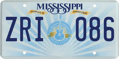MS license plate ZRI086