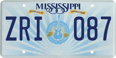MS license plate ZRI087