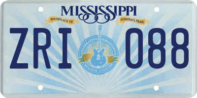 MS license plate ZRI088