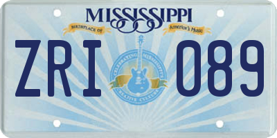 MS license plate ZRI089