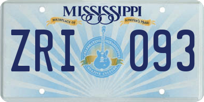 MS license plate ZRI093