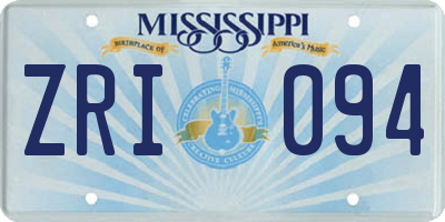 MS license plate ZRI094