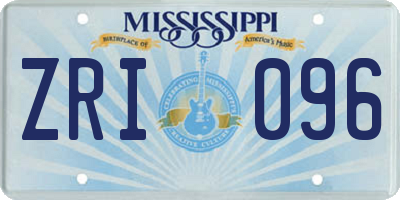 MS license plate ZRI096