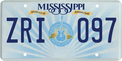 MS license plate ZRI097