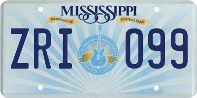 MS license plate ZRI099