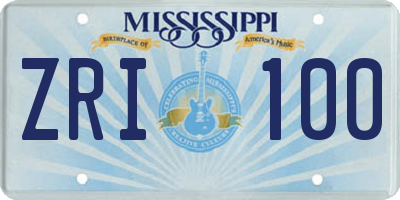 MS license plate ZRI100