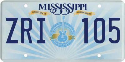 MS license plate ZRI105