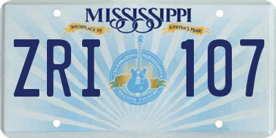 MS license plate ZRI107