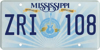 MS license plate ZRI108