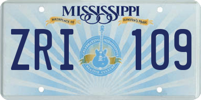 MS license plate ZRI109