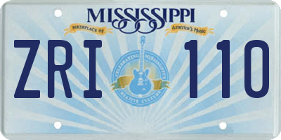 MS license plate ZRI110