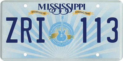 MS license plate ZRI113
