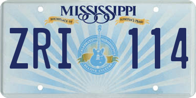 MS license plate ZRI114