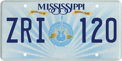 MS license plate ZRI120