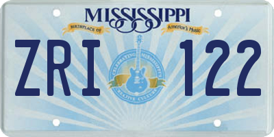 MS license plate ZRI122