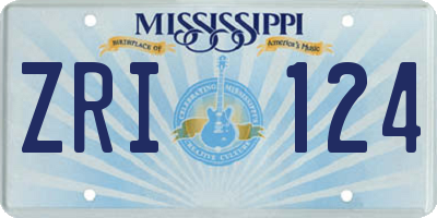 MS license plate ZRI124