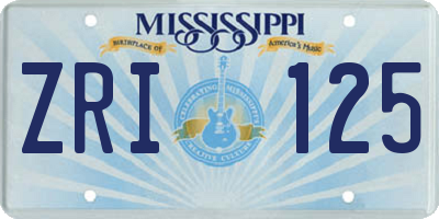 MS license plate ZRI125