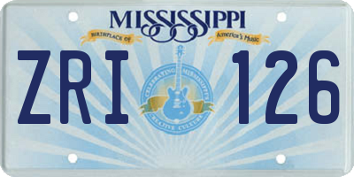 MS license plate ZRI126
