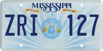 MS license plate ZRI127