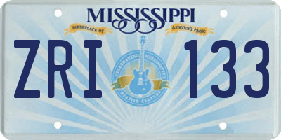 MS license plate ZRI133