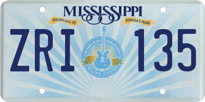 MS license plate ZRI135
