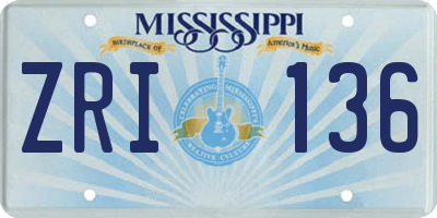 MS license plate ZRI136