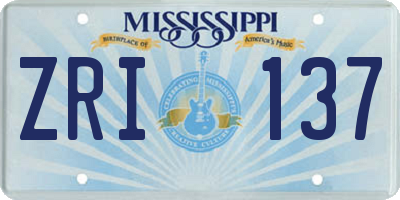 MS license plate ZRI137