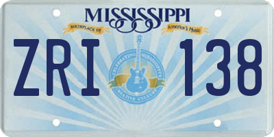 MS license plate ZRI138