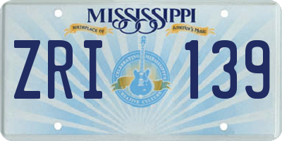 MS license plate ZRI139