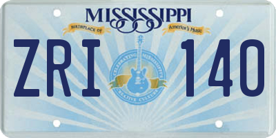 MS license plate ZRI140