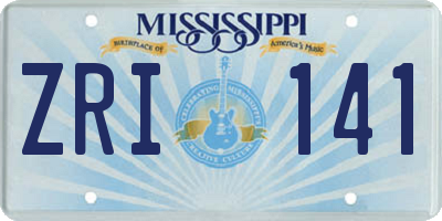 MS license plate ZRI141