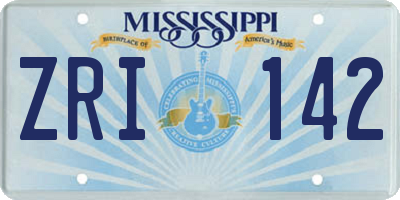 MS license plate ZRI142