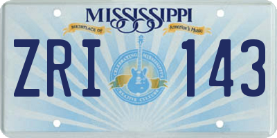 MS license plate ZRI143