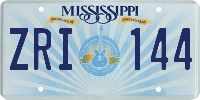 MS license plate ZRI144