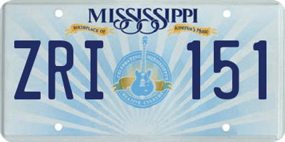 MS license plate ZRI151