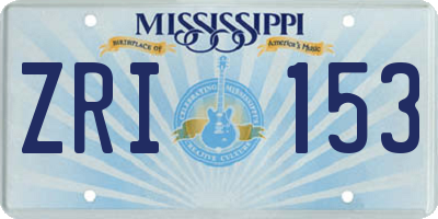 MS license plate ZRI153