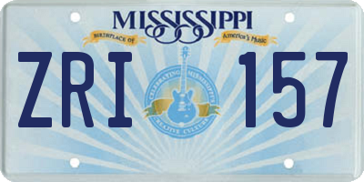 MS license plate ZRI157